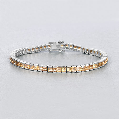 8.25 Carat Genuine Citrine .925 Sterling Silver Bracelet