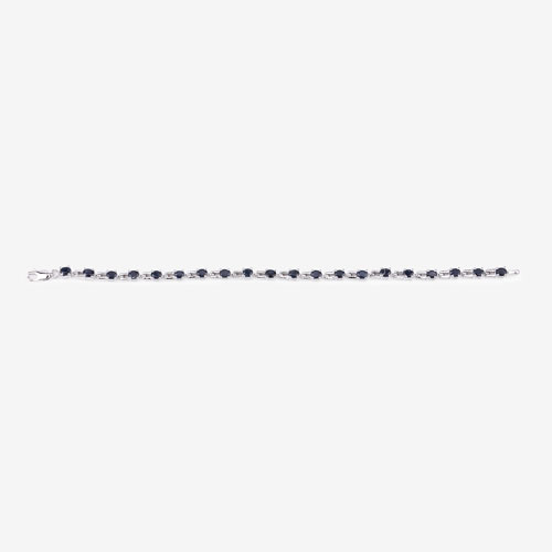4.41 Carat Genuine Blue Sapphire .925 Sterling Silver Bracelet