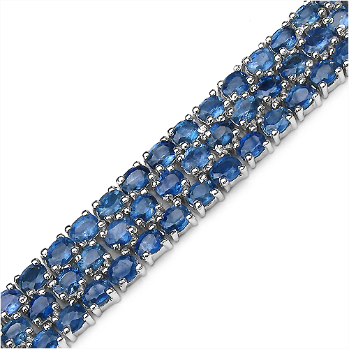 32.70 Carat Genuine Multi Sapphire Sterling Silver Bracelet