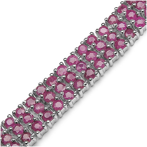 14.10 Carat Genuine Ruby Sterling Silver Bracelet