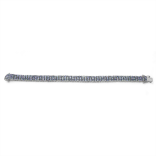 12.30 Carat Genuine Tanzanite Sterling Silver Bracelet