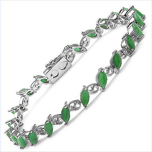 Fairtrade Faceted Emerald Spinel Bracelet Silver 925