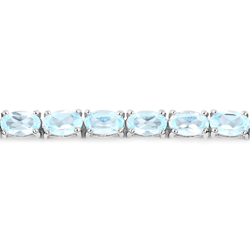 9.00 Carat Genuine Blue Topaz .925 Sterling Silver Bracelet