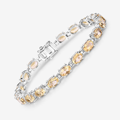 14.40 Carat Genuine Citrine .925 Sterling Silver Bracelet