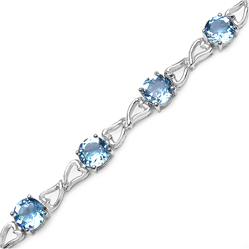 13.50 Carat Genuine Blue Topaz .925 Sterling Silver Bracelet