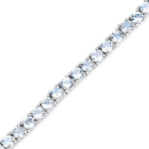 6.36 Carat Genuine Blue Topaz .925 Sterling Silver Bracelet