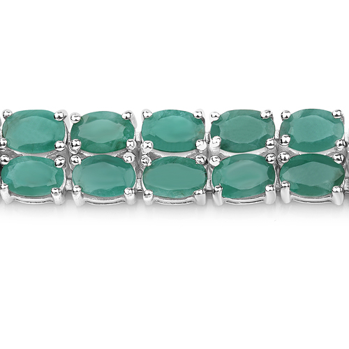 26.40 Carat Genuine Emerald .925 Sterling Silver Bracelet