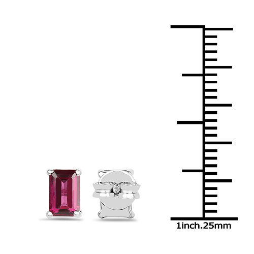 1.50 Carat Genuine Rhodolite .925 Sterling Silver Earrings