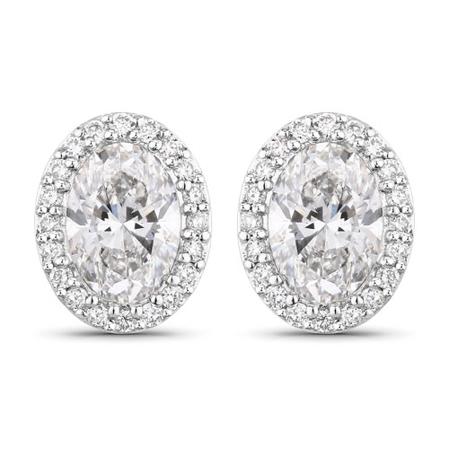 Earrings-1.76 Carat Lab Grown Diamond Platinum Earrings