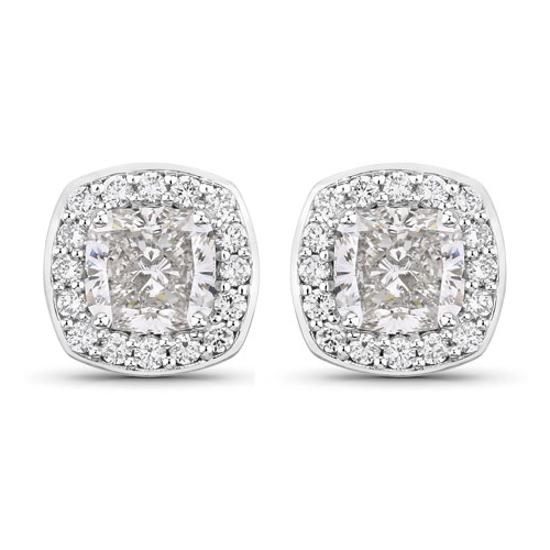 Earrings-3.08 Carat Lab Grown Diamond Platinum Earrings