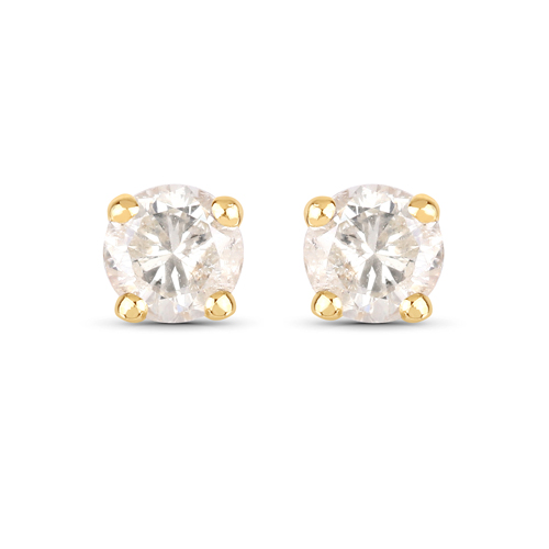 0.18 Carat Genuine LC Diamond 14K Yellow Gold Earrings