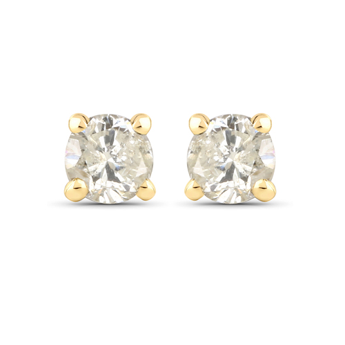 Earrings-0.19 Carat Genuine LB Diamond 14K Yellow Gold Earrings