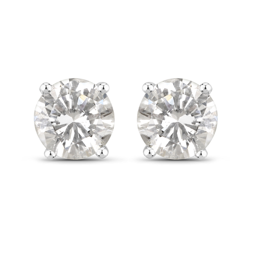 Earrings-0.52 Carat Genuine White Diamond 14K White Gold Earrings