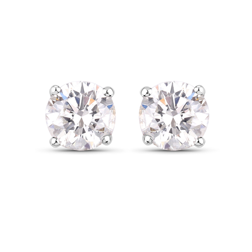 Earrings-0.54 Carat Genuine White Diamond 14K White Gold Earrings