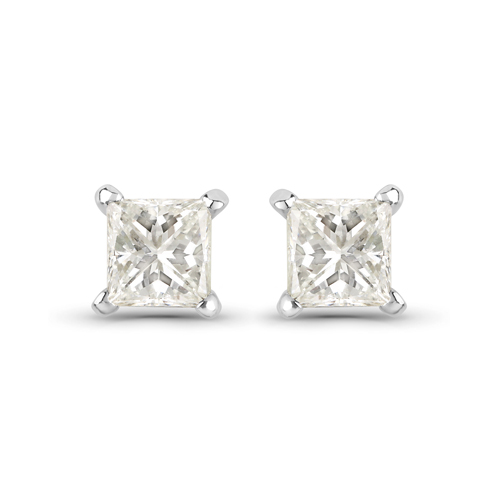 Earrings-0.53 Carat Genuine White Diamond 14K White Gold Earrings