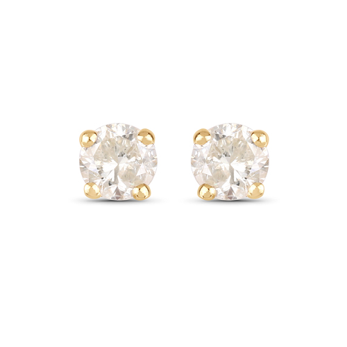 0.18 Carat Genuine LC Diamond 14K Yellow Gold Earrings