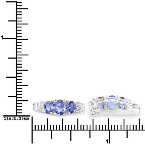 1.58 Carat Genuine Tanzanite .925 Sterling Silver Earrings