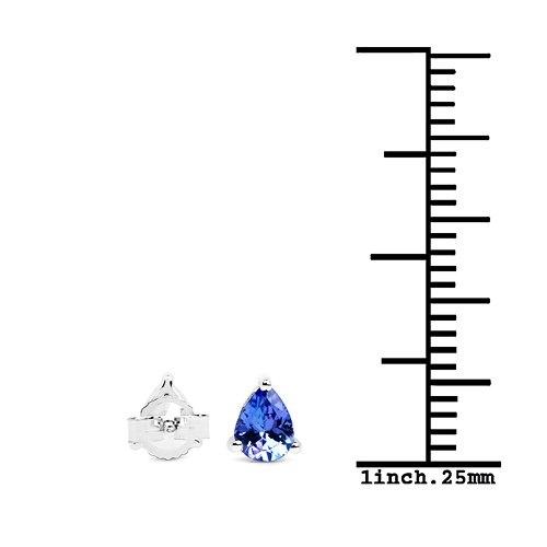 0.56 Carat Genuine Tanzanite 14K White Gold Earrings