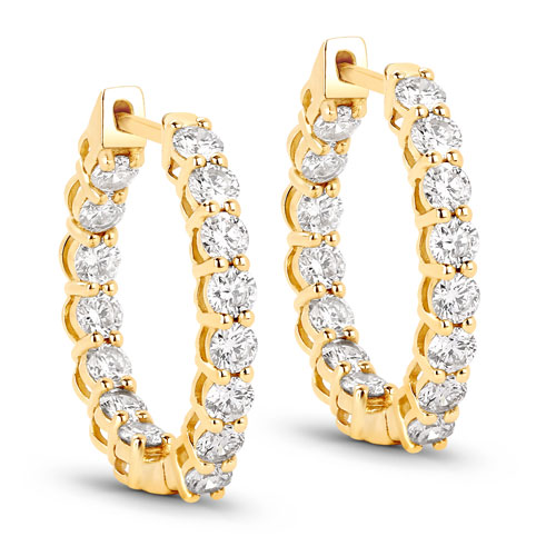 Earrings-2.04 Carat Genuine Lab Grown Diamond 14K Yellow Gold Earrings