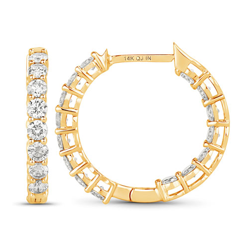 2.04 Carat Genuine Lab Grown Diamond 14K Yellow Gold Earrings