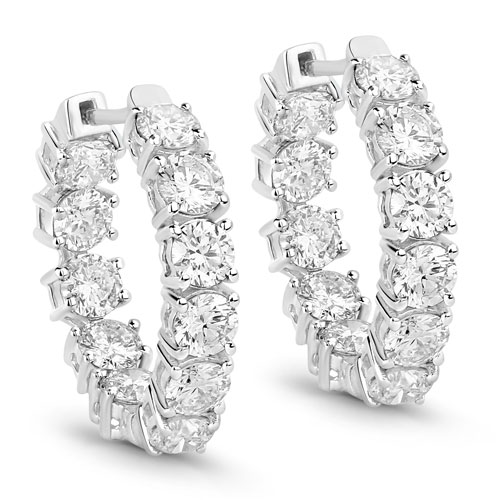 3.08 Carat Genuine Lab Grown Diamond 14K White Gold Earrings