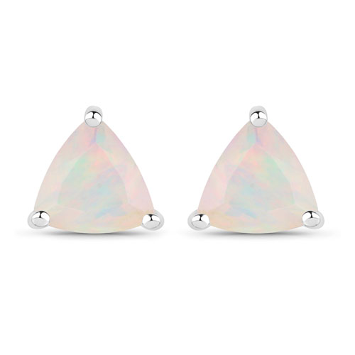 Opal-0.60 Carat Genuine Ethiopian Opal .925 Sterling Silver Earrings