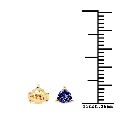 0.50 Carat Genuine Tanzanite 14K Yellow Gold Earrings