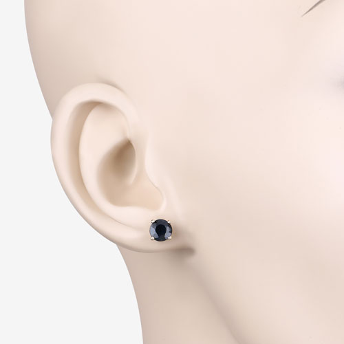 1.70 Carat Genuine Blue Sapphire 10K Yellow Gold Earrings