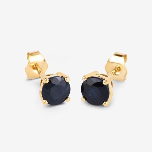 1.70 Carat Genuine Blue Sapphire 10K Yellow Gold Earrings