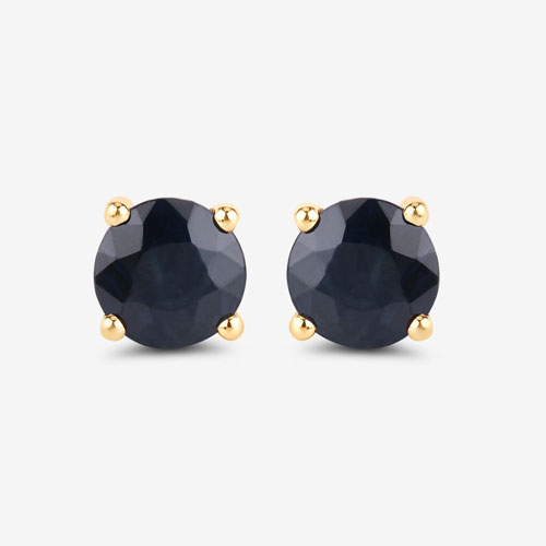 1.70 Carat Genuine Blue Sapphire 10K Yellow Gold Earrings
