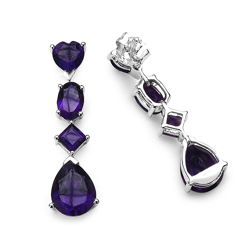 6.60 Carat Genuine Amethyst .925 Sterling Silver Earrings