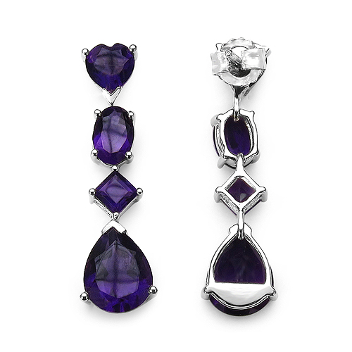 6.60 Carat Genuine Amethyst .925 Sterling Silver Earrings