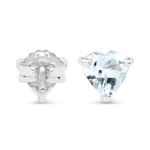 14K White Gold Plated 1.20 Carat Genuine Aquamarine Sterling Silver Earrings