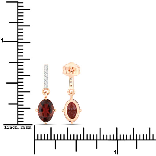 1.51 Carat Genuine Pink Tourmaline and White Diamond 14K Rose Gold Earrings