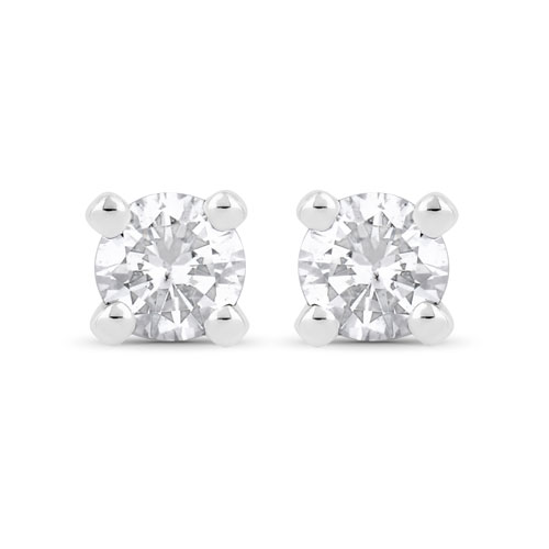 Earrings-0.21 Carat Genuine White Diamond 10K White Gold Earrings