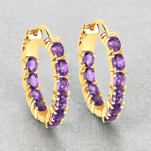 3.20 Carat Genuine Amethyst .925 Sterling Silver Earrings