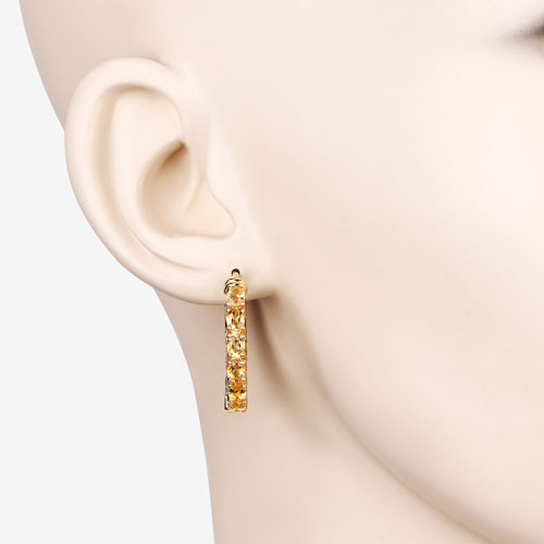 3.20 Carat Genuine Citrine .925 Sterling Silver Earrings