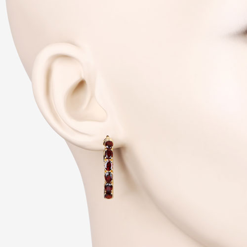 4.00 Carat Genuine Garnet .925 Sterling Silver Earrings