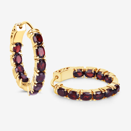 4.00 Carat Genuine Garnet .925 Sterling Silver Earrings