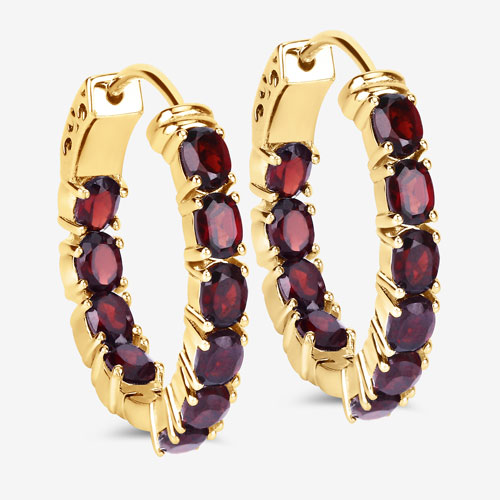 4.00 Carat Genuine Garnet .925 Sterling Silver Earrings