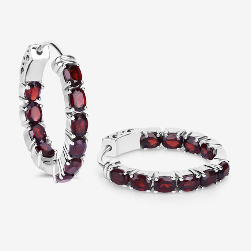 4.00 Carat Genuine Garnet .925 Sterling Silver Earrings