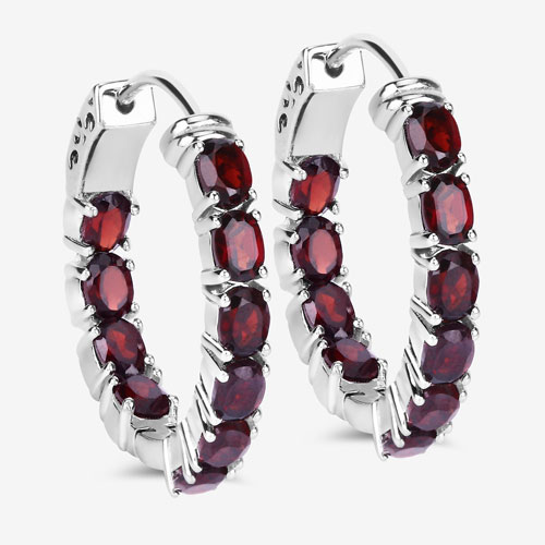 4.00 Carat Genuine Garnet .925 Sterling Silver Earrings