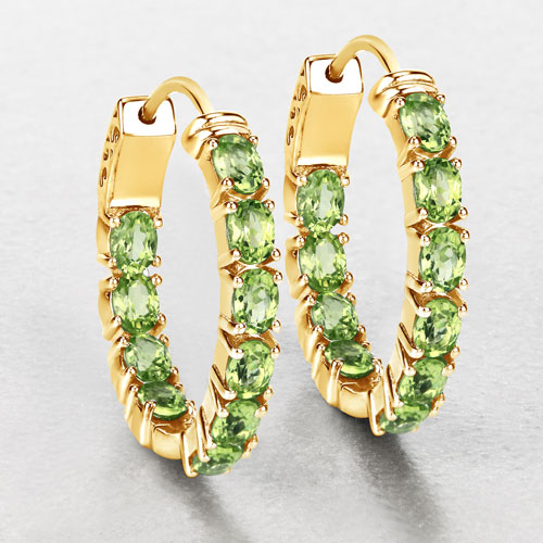 3.40 Carat Genuine Peridot .925 Sterling Silver Earrings