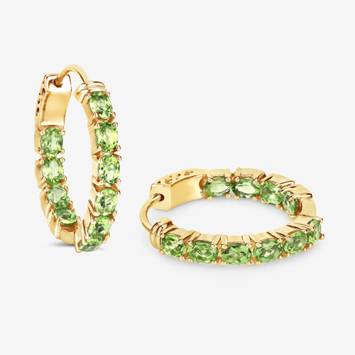 3.40 Carat Genuine Peridot .925 Sterling Silver Earrings