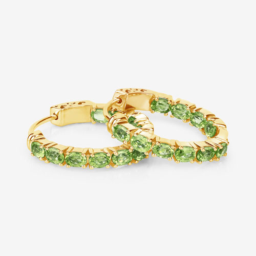 3.40 Carat Genuine Peridot .925 Sterling Silver Earrings