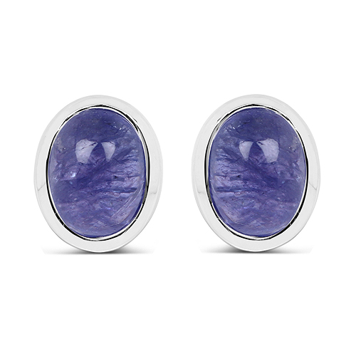 Earrings-2.50 Carat Genuine Tanzanite .925 Sterling Silver Earrings