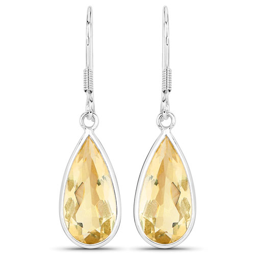 Citrine-10.04 Carat Genuine Citrine .925 Sterling Silver Earrings