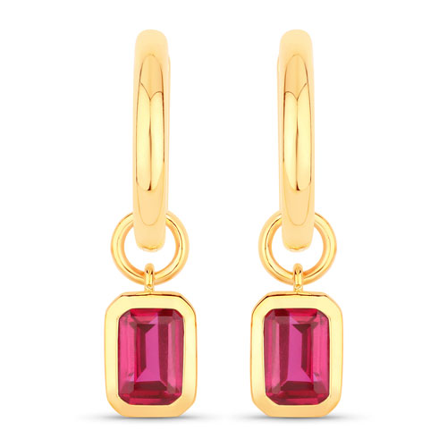 Earrings-1.62 Carat Created Ruby .925 Sterling Silver Earrings