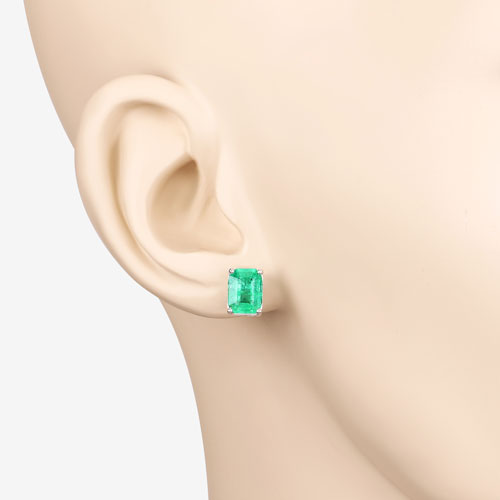 2.75 Carat Genuine Ethiopian Emerald 14K White Gold Earrings