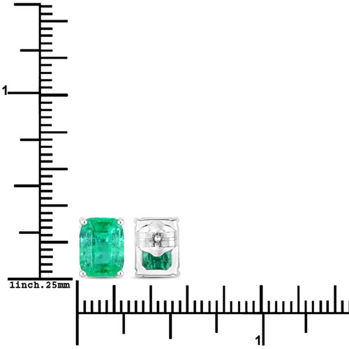 2.75 Carat Genuine Ethiopian Emerald 14K White Gold Earrings